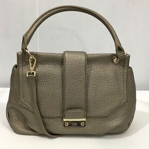 Cavalli Class Metallic Gold Cosmopolitan Satchel Cross Body Bag Removable Strap